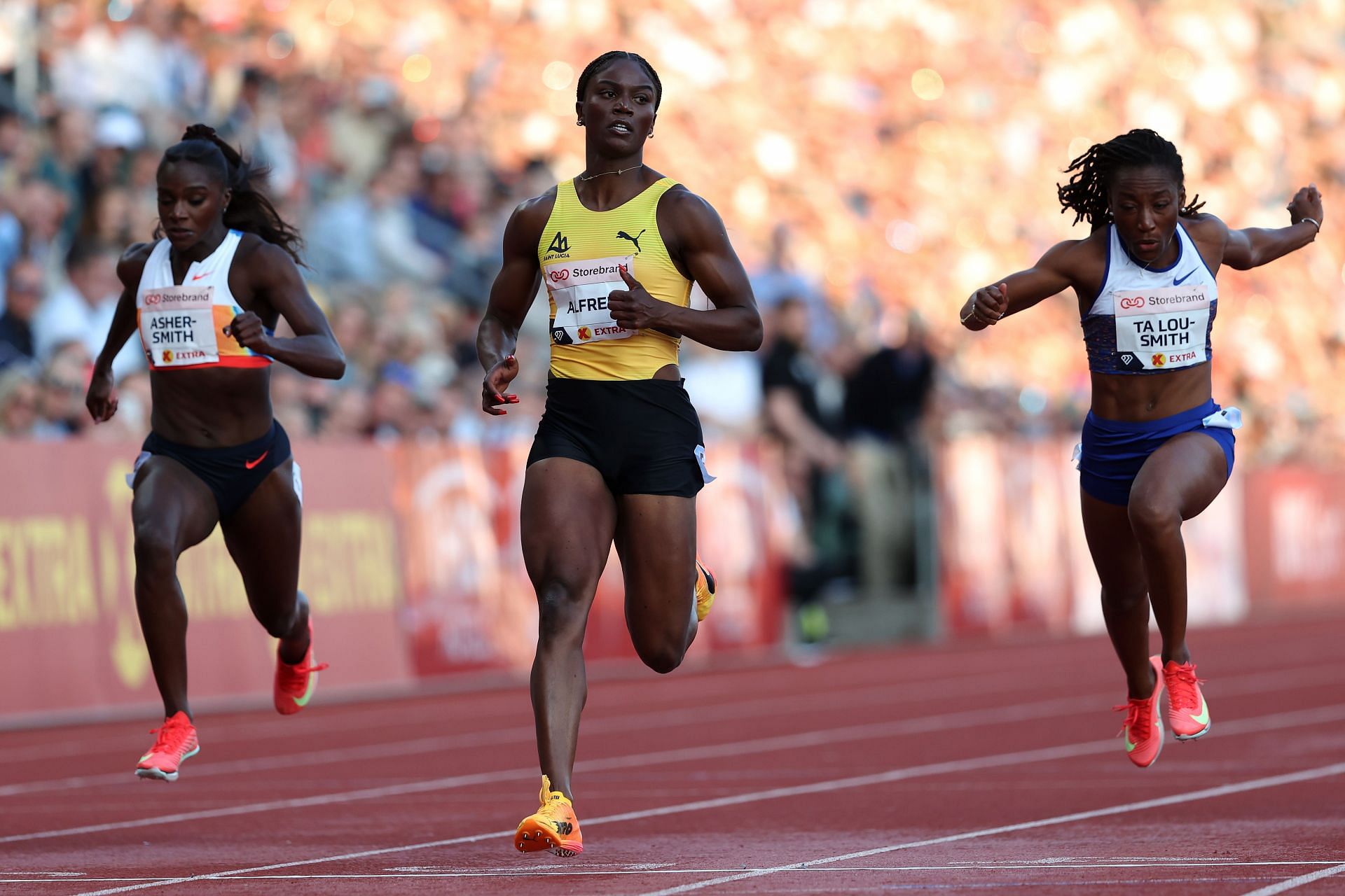 Julien Alfred at the 2025 Oslo Diamond League - Bislett Games - Source: Getty